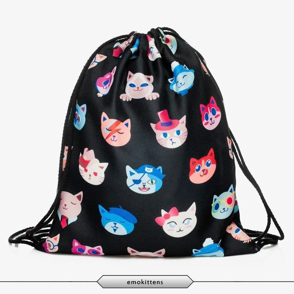 Product Backpack - Drawstring 3D Print Backpack (17 Designs)
